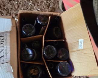 Cobalt blue wine bottles