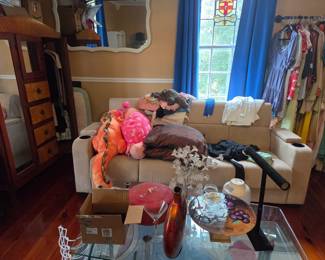 Furniture and home decor. Glass table is NFS