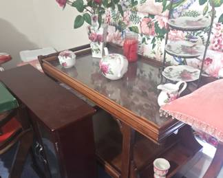 Side table with glass