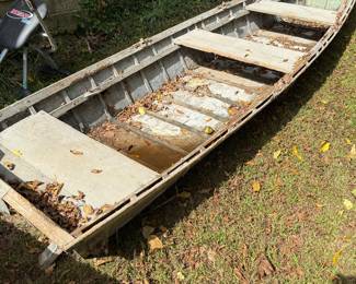 Two fishing boats, one aluminum and one metal, plus fiberglass canoe can help in the nearby Kalamazoo River or other waterway.