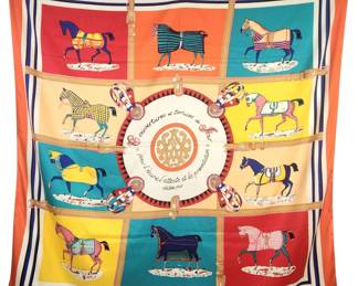 100% silk scarf with horses
