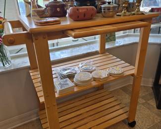 Like New Trolley with Pull Out Cutting Board, on Casters