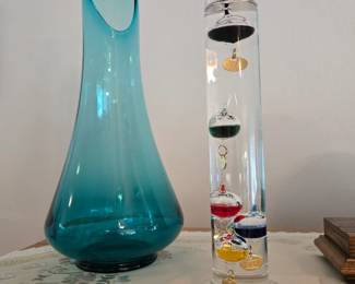 Galileo Thermometer, Hand Blown Vase