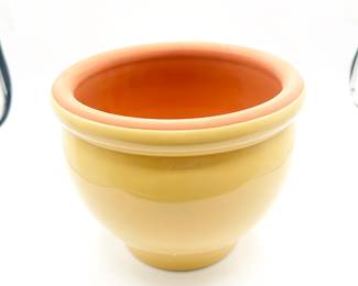 Glossy Yellow & Terracotta Planter