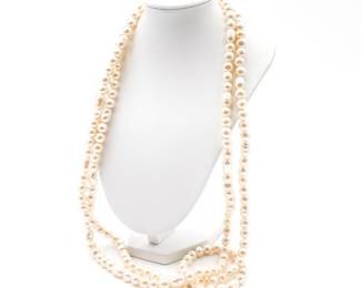 Long Freshwater Cultured Baroque Pearl Necklace