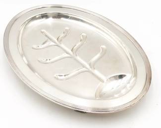 Large EG Webster & Son Silver-Plated Tree-and-Well Meat Carving Tray
