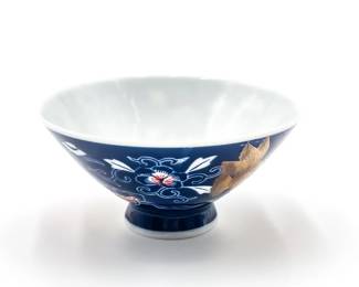 Japanese Kutani-Style Porcelain Rice Bowl