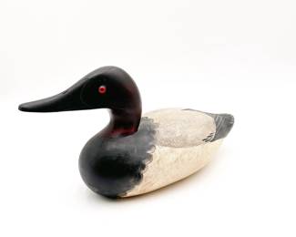 Signed Hand-Carved Canvasback Duck Decoy