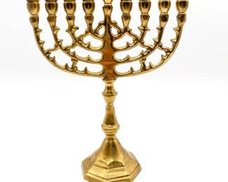 Brass Hanukkah Menorah (Hanukiah)