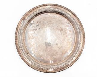 Vintage Wm. Rogers Silverplate Pierced Round Serving Tray