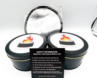 Portable Campfire Set 2 Reusable Soy Wax Fire Tins