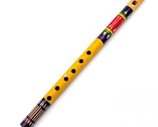 Decorated Multicolored Bamboo Bansuri Flute
