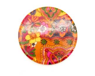 Raku Pottery Floral Trivet