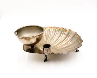 Vintage Lehman Brothers Silver-Plated Shell-Shaped Seafood Serving Dish