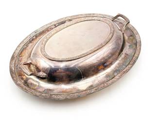 Vintage Rogers & Bro Primrose II Silver Plate Oval Covered Serving Dish