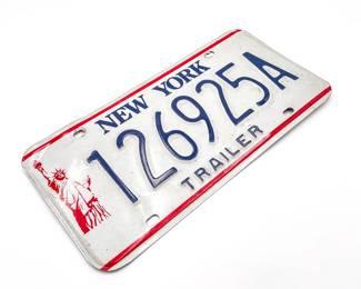 1990s New York State Trailer License Plate