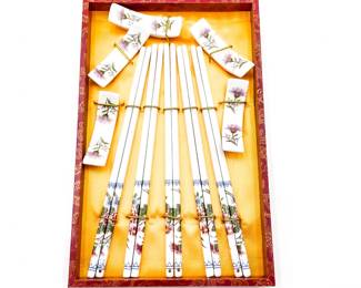 Porcelain Chopsticks & Rests Gift Set