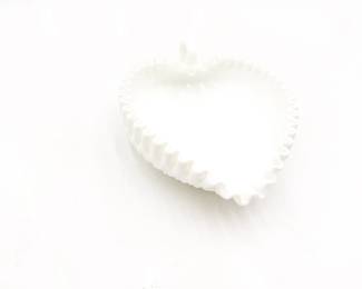 Fenton Hobnail Milk Glass Heart-Shaped Candy Dish