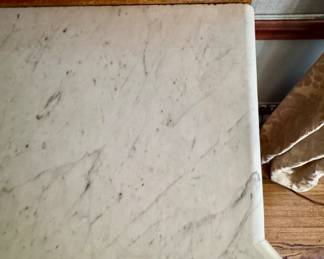 Chippendale Style Console / Hunt Board with Carrara Marble Top. Measures 60" W x 11" D x 34" H. Photo 5 of 6. 