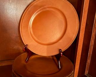 Set of 12 Saddle Leather Ralph Lauren Chargers.