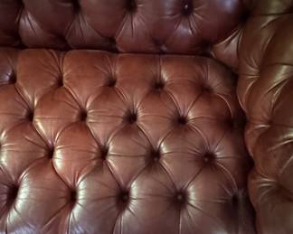 Ralph Lauren Home Tufted Leather Chesterfield Sofa. Measures 90" W x 36" D. Photo 5 of 5. 