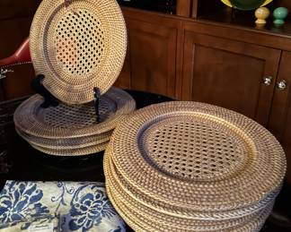 Set of 12 Ralph Lauren Cane & Rattan Chargers.