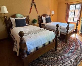 Pair of Twin Cannonball Bed Frames. Photo 2 of 4. 