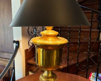 Champman Brass Urn Table Lamp. Measures 34" H with 9" x 9" Base. Photo 2 of 3. 