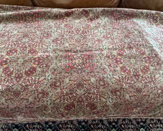 Ralph Lauren Home Roll Arm Leather Sofa. Comes with Two Custom Ralph Lauren Fabric Slipcovers -- Floral & Paisley Patterns. Measures 92" W x 42" D. Photo 6 of 6. 