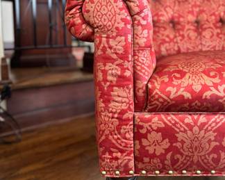Ralph Lauren Home Tufted Barrel Back Club Chair. Measures 38" W x 36" D. Photo 3 of 6. 
