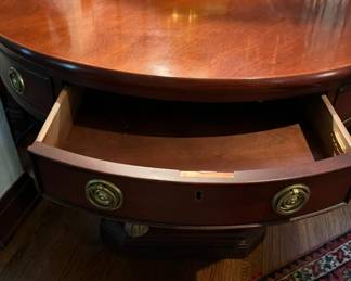 Ralph Lauren Flame Mahogany Drum Table - Comes with Pads. Measures 38" D x 28.5" H. Photo 5 of 6. 