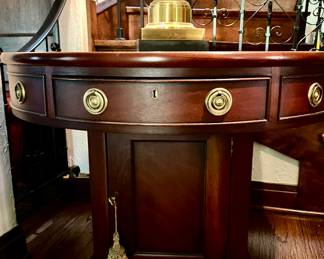 Ralph Lauren Flame Mahogany Drum Table - Comes with Pads. Measures 38" D x 28.5" H. Photo 1 of 6. 
