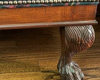 Ralph Lauren Homes Clawfoot Kings Roll Arm Bench with Claw Feet Upholstered in 100% Wool Watson Tartan in Black. Measures 70" W x 24" D. Photo 4 of 5. 