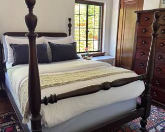 Cannonball Mahogany Four Poster Full Size Bed Frame. Measures 58" W x 60" H. Photo 1 of 5. 