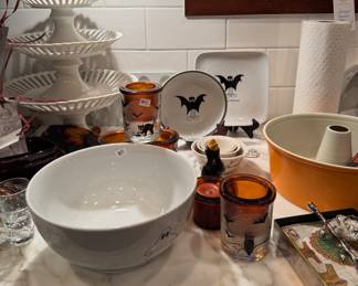 Ralph Lauren Cake Stands, Halloween Kitchen Items.