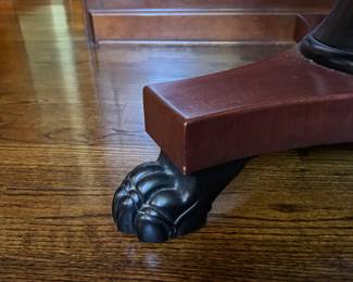 Marble Top Pedestal Table with Claw Feet. Comes With Glass Top. Measures 39" D x 28.5" H with 27.5" Clearance. Photo 4 of 4. 