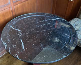 Marble Top Pedestal Table with Claw Feet. Comes With Glass Top. Measures 39" D x 28.5" H with 27.5" Clearance. Photo 2 of 4. 