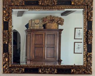 Ralph Lauren Polo American Neoclassical Black Gilt Wood Mirror. Measures 43" x 52". Photo 1 of 2. 