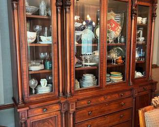 Ralph Lauren Weatherbys Mahogany China Cabinet / Bookcase. Measures 95" W x 20" D x 94.25" H. Photo 1 of 6. 
