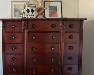Ralph Lauren Polo Mahogany 21-Drawer Chest of Drawers. Measures 64" W x 21" D x 64" H. Photo 1 of 3. 