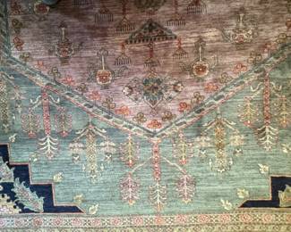 Vintage Oushak Rug. Measures 13' 9" x 10'. Photo 2 of 3. 