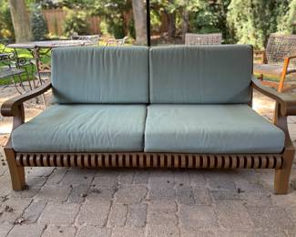 Smith & Hawken Wood Sofa. Measures 68" W x 38" D. Photo 1 of 4. 