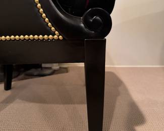 Ralph Lauren Set of 4 Duchess Leather Upholstered Dining Chairs with Glen Plaid Cushion Upholstery. Each Measures 25" W x 30" D x 20" Seat Height. Photo 4 of 5.
