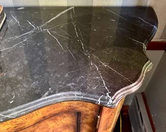 Ralph Lauren "Burl" Front Console / Cabinet with Marble Top. Measures 50" W x 21" D x 39" H. Photo 3 of 3. 