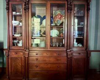 Ralph Lauren Weatherbys Mahogany China Cabinet / Bookcase. Measures 95" W x 20" D x 94.25" H. Photo 2 of 6. 