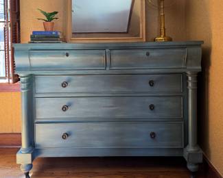Ralph Lauren Federal Style Blue Chest of Drawers. Measures 56" W x 23" D x 42" H. Photo 1 of 5. 