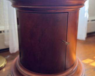 Ralph Lauren Polo Mahogany Drum Side Table. Measures 25" D x 25.5" H. Photo 1 of 3. 