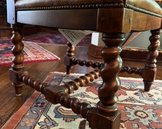 Ralph Lauren Home "Polo Suite" Dining Table and Chair Set. Sold as Set or Independently. Chair Backs Upholstered in Glengarrif Plaid, Loden Colorway.  Photo 9 of 9.