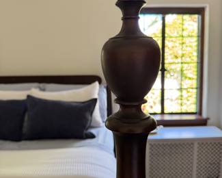 Cannonball Mahogany Four Poster Full Size Bed Frame. Measures 58" W x 60" H. Photo 5 of 5. 