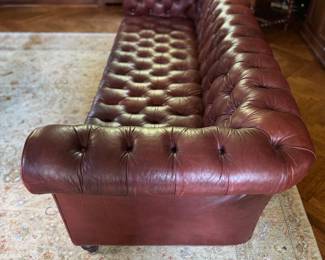 Ralph Lauren Home Tufted Leather Chesterfield Sofa. Measures 90" W x 36" D. Photo 2 of 5. 